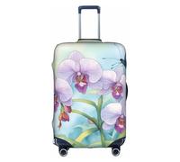 Pyjwyfmy Orchid Flower Butterfly Soft Fresh Spring Print Suitcase Coverâ€“travel Luggage Cover With Elasticity For Suitcases (S/M/L/Xl Sizes), White, M
