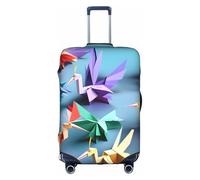 Pyjwyfmy Origami Multicolor Papercraft Cranes Print Suitcase Cover–travel Luggage Cover With Elasticity For Suitcases (S/M/L/Xl Sizes), White, L