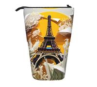 Pyjwyfmy Paris Eiffel Tower Print Standing Pencil Case,Telescopic Pen Pouch,Portable Pencil Holder For Study Or Office Supplies
