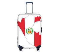 Pyjwyfmy Peru Flag Map Print Suitcase Coverâ€“travel Luggage Cover With Elasticity For Suitcases (S/M/L/Xl Sizes)