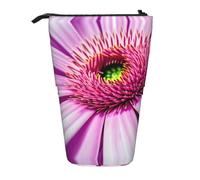 Pyjwyfmy Pink Flower Tropical Plant Print Standing Pencil Case,Telescopic Pen Pouch,Portable Pencil Holder For Study Or Office Supplies