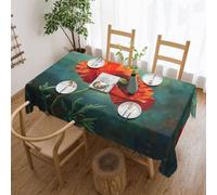 Pyjwyfmy Poppy Flower Print Kitchen Rectangle Table Cloth Polyester Table Cover for Dining, Picnic, Events and Restaurants