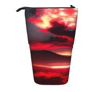 Pyjwyfmy Red Sky At Night Starry Print Standing Pencil Case,Telescopic Pen Pouch,Portable Pencil Holder For Study Or Office Supplies