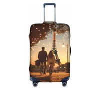Pyjwyfmy Romantic Paris Eiffel Tower Bycicle Print Suitcase Coverâ€“travel Luggage Cover With Elasticity For Suitcases (S/M/L/Xl Sizes)