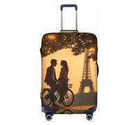 Pyjwyfmy Romantic Paris Eiffel Tower Bycicle Print Suitcase Coverâ€“travel Luggage Cover With Elasticity For Suitcases (S/M/L/Xl Sizes)