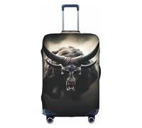 Pyjwyfmy Runner Bull Skull Print Suitcase Coverâ€“travel Luggage Cover With Elasticity For Suitcases (S/M/L/Xl Sizes)