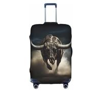Pyjwyfmy Runner Bull Skull Print Suitcase Cover–travel Luggage Cover With Elasticity For Suitcases (S/M/L/Xl Sizes)