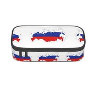 Pyjwyfmy Russian Flag Map Print Big Capacity Pencil Pen Case Office Large Storage High Capacity Bag Pouch Holder Box Makeup Bag