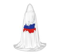 Pyjwyfmy Russian Flag Map Print Hooded Cape,Long Costume Cloak With Hood,Elegant Christmas Halloween Cloak