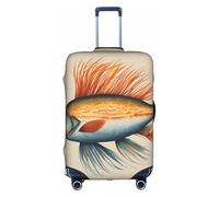 Pyjwyfmy Safflower Flying Fish Print Suitcase Coverâ€“travel Luggage Cover With Elasticity For Suitcases (S/M/L/Xl Sizes), White, M