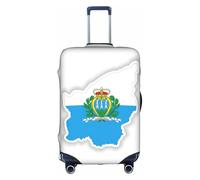 Pyjwyfmy San Marino Flag Map Print Suitcase Cover-Travel Luggage Cover with Elasticity for Suitcases (S/M/L/XL Sizes), White, L