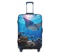 Pyjwyfmy Sea Animals Stingrays Print Suitcase Coverâ€“travel Luggage Cover With Elasticity For Suitcases (S/M/L/Xl Sizes)