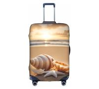 Pyjwyfmy Seashell Landscape On The Beach Print Suitcase Coverâ€“travel Luggage Cover With Elasticity For Suitcases (S/M/L/Xl Sizes), White, M