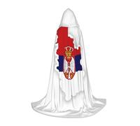 Pyjwyfmy Serbia Flag Map Print Hooded Cape,Long Costume Cloak With Hood,Elegant Christmas Halloween Cloak