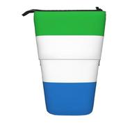 Pyjwyfmy Sierra Leone Flag Map Print Standing Pencil Case,Telescopic Pen Pouch,Portable Pencil Holder For Study Or Office Supplies