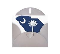 Pyjwyfmy South Carolina Flag Map Print Pearlized Greeting Cards Set,Blank Inside Birthday Cards And Envelopes,Thank You Cards