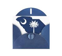 Pyjwyfmy South Carolina Flag Map Print Pearlized Greeting Cards Set,Blank Inside Birthday Cards And Envelopes,Thank You Cards