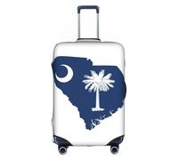 Pyjwyfmy South Carolina Flag Map Print Suitcase Coverâ€“travel Luggage Cover With Elasticity For Suitcases (S/M/L/Xl Sizes)