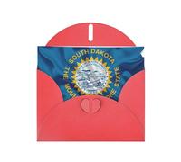 Pyjwyfmy South Dakota Flag Map Print Pearlized Greeting Cards Set,Blank Inside Birthday Cards And Envelopes,Thank You Cards