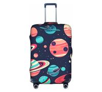 Pyjwyfmy Space Planets Print Suitcase Coverâ€“travel Luggage Cover With Elasticity For Suitcases (S/M/L/Xl Sizes), White, M