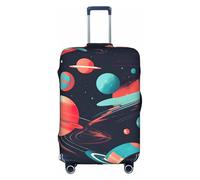 Pyjwyfmy Space Planets Print Suitcase Cover–travel Luggage Cover With Elasticity For Suitcases (S/M/L/Xl Sizes), White, S