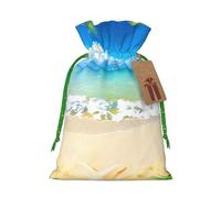 Pyjwyfmy Starfish Beach Sea Palms Christmas Gift Bags,Gift Bags For Christmas Wrapping, Pouches With Drawstring Closure