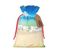 Pyjwyfmy Starfish Beach Sea Palms Christmas Gift Bags,Gift Bags For Christmas Wrapping, Pouches With Drawstring Closure