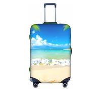 Pyjwyfmy Starfish Beach Sea Palms Print Suitcase Coverâ€“travel Luggage Cover With Elasticity For Suitcases (S/M/L/Xl Sizes), White, M