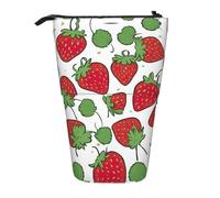 Pyjwyfmy Strawberry Pattern Print Standing Pencil Case,Telescopic Pen Pouch,Portable Pencil Holder For Study Or Office Supplies