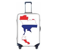 Pyjwyfmy Thailand Flag Map Print Suitcase Cover-Travel Luggage Cover with Elasticity for Suitcases (S/M/L/XL Sizes), White, L