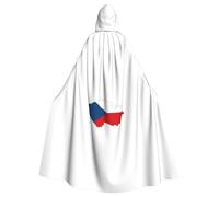 PYJWYFMY The Czech Republic Flag Map Print Unisex Adults Hooded Cloak Velvet Cape For Halloween Robe Christmas Cloak Cosplay Costumes