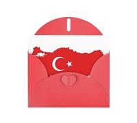 Pyjwyfmy Turkey Flag Map Print Pearlized Greeting Cards Set,Blank Inside Birthday Cards And Envelopes,Thank You Cards