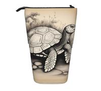 Pyjwyfmy Turtle Write Print Standing Pencil Case,Telescopic Pen Pouch,Portable Pencil Holder For Study Or Office Supplies