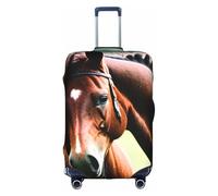 Pyjwyfmy Two Horses Print Suitcase Coverâ€“travel Luggage Cover With Elasticity For Suitcases (S/M/L/Xl Sizes), White, M