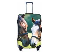Pyjwyfmy Two Horses Print Suitcase Coverâ€“travel Luggage Cover With Elasticity For Suitcases (S/M/L/Xl Sizes), White, M