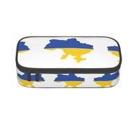 Pyjwyfmy Ukraine Flag Map Print Big Capacity Pencil Pen Case Office Large Storage High Capacity Bag Pouch Holder Box Makeup Bag