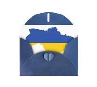 Pyjwyfmy Ukraine Flag Map Print Pearlized Greeting Cards Set,Blank Inside Birthday Cards And Envelopes,Thank You Cards