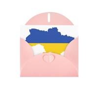 Pyjwyfmy Ukraine Flag Map Print Pearlized Greeting Cards Set,Blank Inside Birthday Cards And Envelopes,Thank You Cards