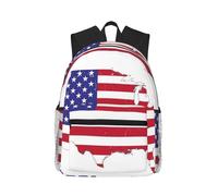 Pyjwyfmy Usa Flag Map Print Backpack For Women Men,Casual Travel Daypack,Classic Basic Backpack,Hiking Backpack Day Pack