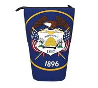 Pyjwyfmy Utah Flag Map Print Standing Pencil Case,Telescopic Pen Pouch,Portable Pencil Holder For Study Or Office Supplies