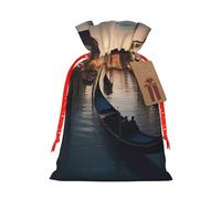 Pyjwyfmy Venice Night Christmas Gift Bags,Gift Bags For Christmas Wrapping, Pouches With Drawstring Closure