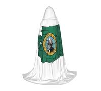 Pyjwyfmy Washington Flag Map Print Hooded Cape,Long Costume Cloak With Hood,Elegant Christmas Halloween Cloak