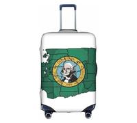 Pyjwyfmy Washington Flag Map Print Suitcase Cover–travel Luggage Cover With Elasticity For Suitcases (S/M/L/Xl Sizes), White, M
