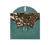 Pyjwyfmy Wild Mushroom Print Pearlized Greeting Cards Set,Blank Inside Birthday Cards And Envelopes,Thank You Cards