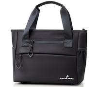 PYKES PEAK Golf Round Tote Bag | Ultra-Lightweight 340g, 10L Capacity, Waterproof, Versatile Cart Bag for Men & Women | Golf Bag for Accessories & Essentials | Black | Designed in Japan