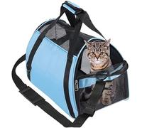 PYKESALY Cat Carrier Dog Carrier Pet Carrier, Airline Approved Soft-Sided Foldable,Puppy Carrier with Breathable Mesh for Small Medium Cats Dogs Rabbit (M, Blue)