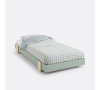 Pyla Solid Pine Stackable Bed with Bed Base grey-green