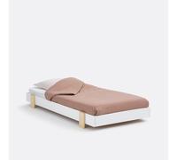 Pyla Solid Pine Stackable Bed with Bed Base White