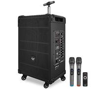 Pyle 12 Inch Portable Wireless Bluetooth Speaker System, Built-in Rechargeable Battery, Wireless Microphone, USB/Micro SD/FM, 80W, FM Radio with Digital LED Display, PWMA1299A
