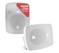 Pyle 13.3 cm Outdoor Bluetooth Speaker, Waterproof Wall Mount Speaker System with Active/Passive Pair, 600 W Power, Weatherproof Housing for Indoor or Outdoor Use, White